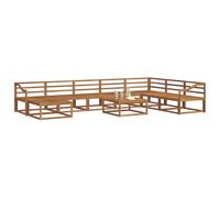 vidaXL Conjunto de sofás de Exterior 9 pcs Natural, Juego de sofá Exterior Moderno para jardín, Muebles Minimalistas duraderos para Patio, Asientos Junto a la Piscina, salón Elegante