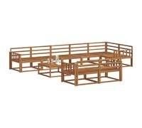 vidaXL Conjunto de sofás de Exterior 9 pcs Natural, Muebles Exteriores, Conjunto de sofá de jardín, Sofá de Patio Resistente, Muebles Modernos para Patio