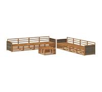 vidaXL Conjunto de sofás de Exterior 9 pcs Natural, Set de jardín, sofá de Madera de Acacia Moderno, cómodo mobiliario Exterior, Resistente a la Intemperie