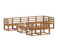 vidaXL Conjunto de sofás de Exterior 9 pcs Natural, Sofá de jardín con Estilo, sofá Exterior Moderno, Conjunto seccional Resistente, Asientos para Patio, Muebles modulares