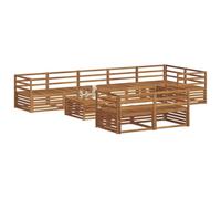 vidaXL Conjunto de sofás de Exterior 9 pcs Natural, Sofá de jardín Moderno, Mueble Exterior seccional para terraza, Duradero y cómodo para Disfrutar al Aire Libre