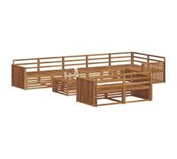 vidaXL Conjunto de sofás de Exterior 9 pcs Natural, Sofá de jardín Moderno, Mueble Exterior seccional para terraza, Duradero y cómodo para Disfrutar al Aire Libre