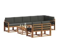 vidaXL Conjunto de sofás de Exterior 9 pcs Natural y Antracita