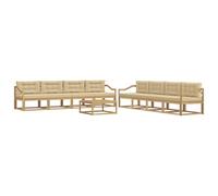 vidaXL Conjunto de sofás de Exterior 9 pcs y Beige 79 x 79 x 37 cm, Set de Sofás para Exterior, Módulos para Patio, Muebles Resistentes al Clima, Duraderos para la Piscina