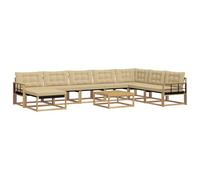 vidaXL Conjunto de sofás de Exterior 9 pcs y Beige, Muebles de jardín Modernos, sofá Resistente, salón al Aire Libre, Asientos para terraza