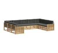 vidaXL Conjunto de sofás de Exterior 9 uds. Blanco y Antracita