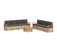 vidaXL Conjunto de sofás de Exterior 9 uds. Blanco y Antracita