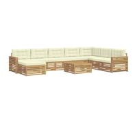 vidaXL Conjunto de sofás de Exterior 9 uds. Blanco y Crema