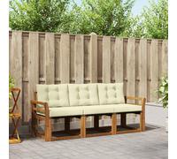 vidaXL Conjunto de sofás de exterior con cojín 3 pcs y Crema, Muebles de jardín, sofá , conjunto de lounging en patio, modernidad y comodidad al