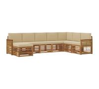 vidaXL Conjunto de sofás de Exterior con cojín 6 pcs Natural, Sofá de jardín, Moderno y Resistente, terraza y Patio, ¡Comoda y estilosa