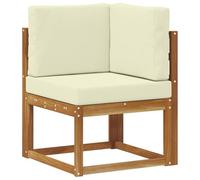 vidaXL Conjunto de sofás de Exterior con cojín 6 pcs Natural y Crema, Sofá sectional de Madera de Acacia, Muebles Modernos para Patio, solución de Asientos para jardín, decoración para el Patio Trase