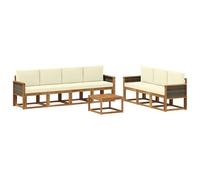 vidaXL Conjunto de sofás de Exterior con cojín 7 pcs, Sofá de jardín, Moderno y cómodo, Muebles seccionales, Juego para Patio, Asientos en terraza