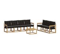 vidaXL Conjunto de sofás de Exterior con cojín 8 pcs Blanco y Negro, Sofá Moderno para Exteriores, Muebles de jardín Resistentes, Juego de sección para terraza y Vida cómoda
