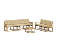 vidaXL Conjunto de sofás de Exterior con cojín 8 pcs y Beige, Sofá Moderno para Exteriores, Muebles de jardín Resistentes, Juego de sección para terraza y Vida cómoda