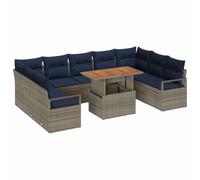 vidaXL Conjunto de sofás de jardín 10 uds. 9-Número de plazas, Muebles Modernos para jardín y terraza, sofá Modular Ligero, Asiento Flexible, Lounge Veraniego
