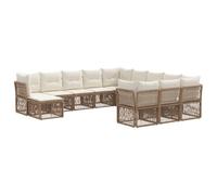 vidaXL Conjunto de sofás de jardín 12 pcs Beige ratán sintético, Sofá Exterior Moderno, Asiento Resistente al Clima, Muebles modulares para Patio, ratán sintético, Comodidad Ajustable