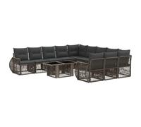 vidaXL Conjunto de sofás de jardín 12 uds. Gris y Gris Oscuro