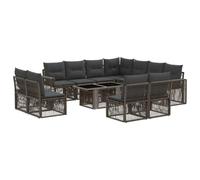 vidaXL Conjunto de sofás de jardín 12 uds. Gris y Gris Oscuro