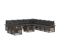 vidaXL Conjunto de sofás de jardín 12 uds. Gris y Gris Oscuro