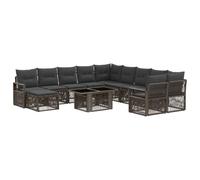 vidaXL Conjunto de sofás de jardín 12 uds. Gris y Gris Oscuro