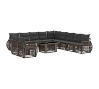 vidaXL Conjunto de sofás de jardín 12 uds. Gris y Gris Oscuro