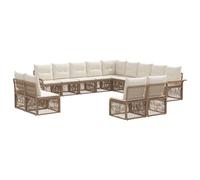vidaXL Conjunto de sofás de jardín 13 pcs Beige ratán sintético, Sofá de Jardín Chic, Asientos Modernos, Diseño Modular Resistente a la Intemperie, Relájate con el Conjunto de Patio