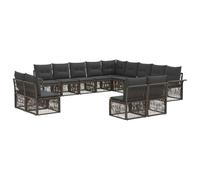 vidaXL Conjunto de sofás de jardín 13 pcs Gris ratán sintético, Sofá de Jardín Chic, Asientos Modernos, Diseño Modular Resistente a la Intemperie, Relájate con el Conjunto de Patio