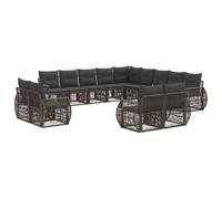 vidaXL Conjunto de sofás de jardín 13 pcs Gris y Gris Oscuro, Sofá Modular Moderno, Resistente al Tiempo, Lounge Exterior, Asientos Elegantes, sofá de jardín, arreglos Flexibles
