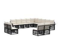 vidaXL Conjunto de sofás de jardín 13 pcs Negro ratán sintético, Sofá de Jardín Chic, Asientos Modernos, Diseño Modular Resistente a la Intemperie, Relájate con el Conjunto de Patio