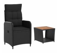 vidaXL Conjunto de Sofás de Jardín 2 uds. Negro