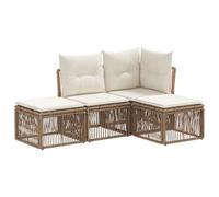 vidaXL Conjunto de sofás de jardín 4 pcs Beige ratán sintético, Sofá de jardín Moderno, Mueble Exterior Resistente al Clima, diseño Modular, Asientos Elegantes para relajarte