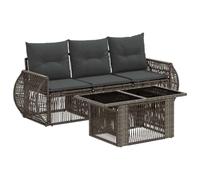 vidaXL Conjunto de sofás de jardín 4 uds. Gris y Gris Oscuro