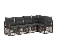 vidaXL Conjunto de sofás de jardín 5 pcs Gris ratán sintético, Muebles Modernos para el jardín, Set de sofá al Aire Libre, diseño Modular, Asientos Resistentes al Clima, Lounge Ajustable