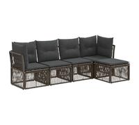 vidaXL Conjunto de sofás de jardín 5 pcs Gris ratán sintético, Sofá de jardín Moderno, Resistente al Clima, diseño Modular, relajación al Aire Libre, Set Ajustable para Estilo y Comodidad