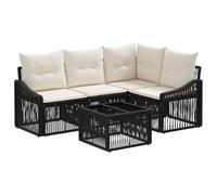 vidaXL Conjunto de sofás de jardín 5 pcs Negro ratán sintético, Balcón Moderno y Resistente al Clima, Patas Ajustables, sofá Modular, Set de Ratan sintético para el jardín