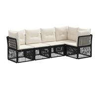 vidaXL Conjunto de sofás de jardín 5 pcs Negro ratán sintético, Muebles Modernos para el jardín, Set de sofá al Aire Libre, diseño Modular, Asientos Resistentes al Clima, Lounge Ajustable