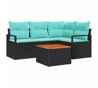 vidaXL Conjunto de sofás de jardín 5 pcs Negro ratán sintético, Set de jardín Modular, Moderno y Duradero, sofá de ratán, Muebles cómodos para Patio, Resistente al Sol