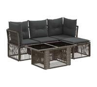 vidaXL Conjunto de sofás de jardín 5 uds. Gris ratán sintético