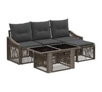 vidaXL Conjunto de sofás de jardín 5 uds. Gris y Gris Oscuro