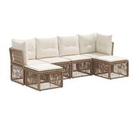 vidaXL Conjunto de sofás de jardín 6 pcs Beige ratán sintético, Sofá Exterior Moderno, diseño Elegante, Asientos modulares, Resistentes al Clima, Cojines de Espuma, Juego Flexible