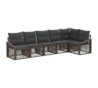 vidaXL Conjunto de sofás de jardín 6 pcs Gris ratán sintético, Sofá Moderno de ratán, Resistencia al Clima, Almohadillas Ajustables, Modular, Comodidad para jardín