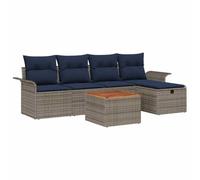 vidaXL Conjunto de sofás de jardín 6 pcs Gris ratán sintético, Sofá Modular Moderno para jardín y terraza, Ligero, Resistente al Sol, con Espacio de Almacenamiento