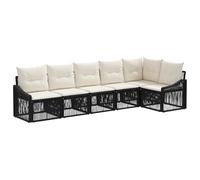 vidaXL Conjunto de sofás de jardín 6 pcs Negro ratán sintético, Sofá Moderno de ratán, Resistencia al Clima, Almohadillas Ajustables, Modular, Comodidad para jardín