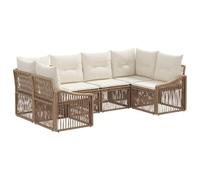 vidaXL Conjunto de sofás de jardín 6 uds. 6-Número de plazas Beige