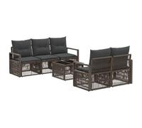 vidaXL Conjunto de sofás de jardín 6 uds. Gris ratán sintético