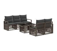 vidaXL Conjunto de sofás de jardín 6 uds. Gris y Gris Oscuro
