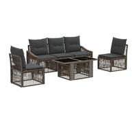 vidaXL Conjunto de sofás de jardín 6 uds. Gris y Gris Oscuro
