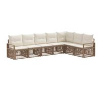 vidaXL Conjunto de sofás de jardín 7 pcs Beige ratán sintético, Sofá Moderno, Resistente a la Intemperie, módulo para jardín, Muebles de Patio, cómodo para Sentarse