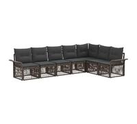 vidaXL Conjunto de sofás de jardín 7 pcs Gris ratán sintético, Muebles de jardín modulares Resistentes al Clima, sofá para Patio, ratán sintético, diseño Duradero y cómodo