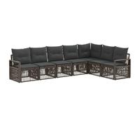 vidaXL Conjunto de sofás de jardín 7 pcs Gris ratán sintético, Sofá Moderno, Resistente a la Intemperie, módulo para jardín, Muebles de Patio, cómodo para Sentarse